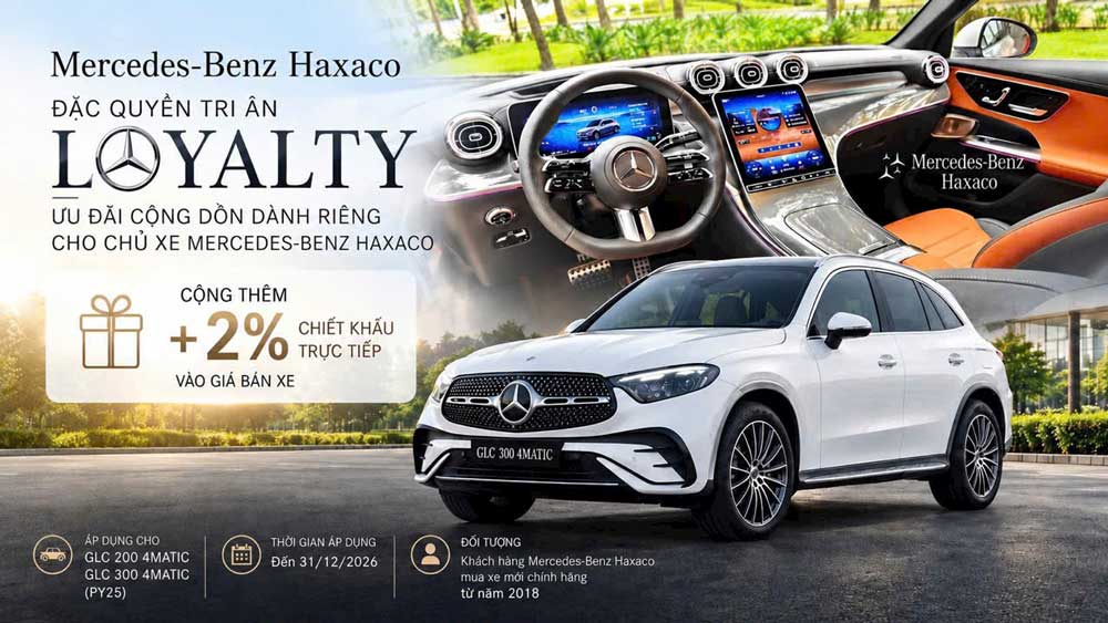 Mercedes-Benz Loyalty: Ưu Đãi 2% Khi Nâng Cấp GLC 200 & GLC 300